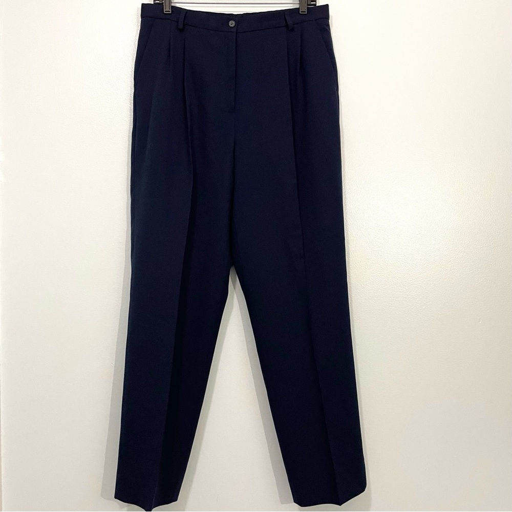 Pendleton Navy Virgin Wool Tappered Leg Trouser Pants Size 14P